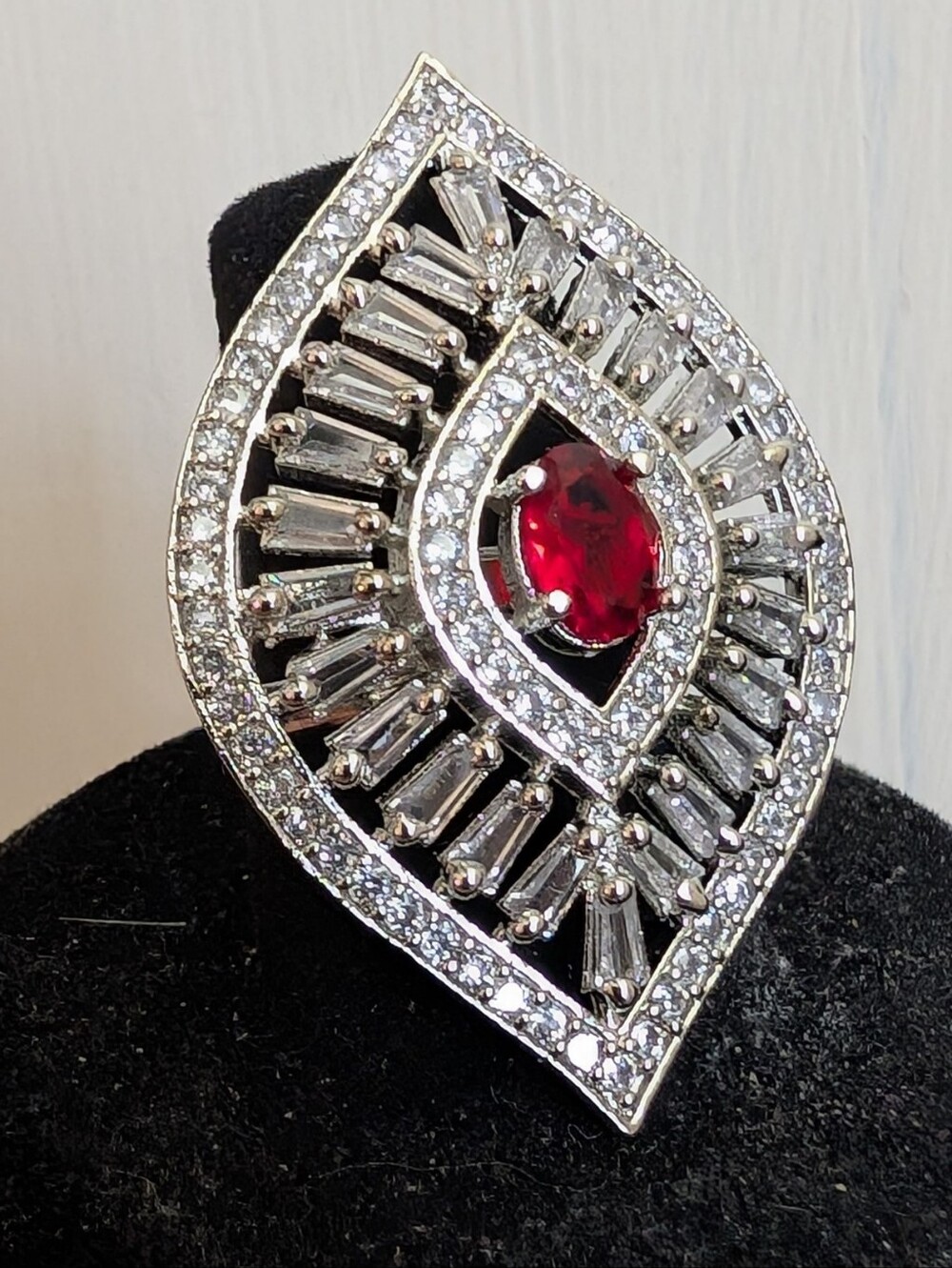 #32. Large Ruby & Baguettes Ring Ring